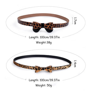 Women's PU Leather Adjustable Buckle Closure Leopard Pattern Belts