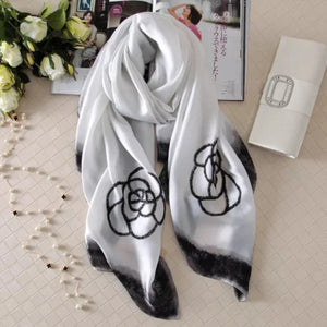 Women's Polyester Neck Wrap Floral Pattern Luxury Beach Scarves