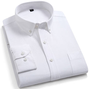 Men's Cotton Turn-Down Collar Single Breasted Formal Wear Shirt