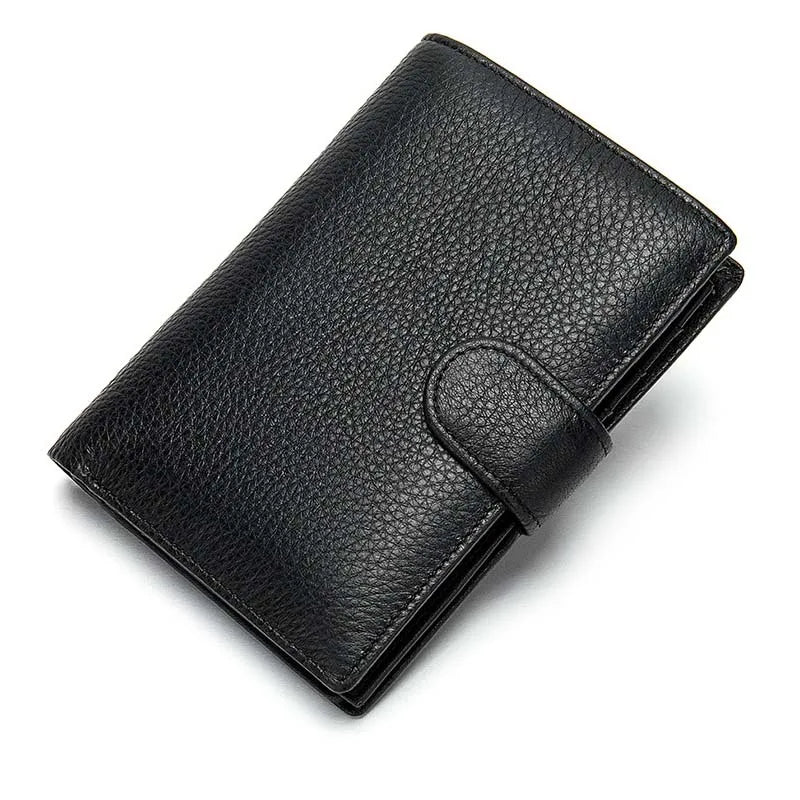 Men's Genuine Leather Solid Pattern Card Holder Vintage Wallet