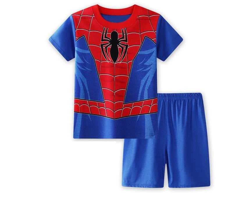 Kid's Boy Cotton O-Neck Short Sleeves Breathable Sleepwear Set