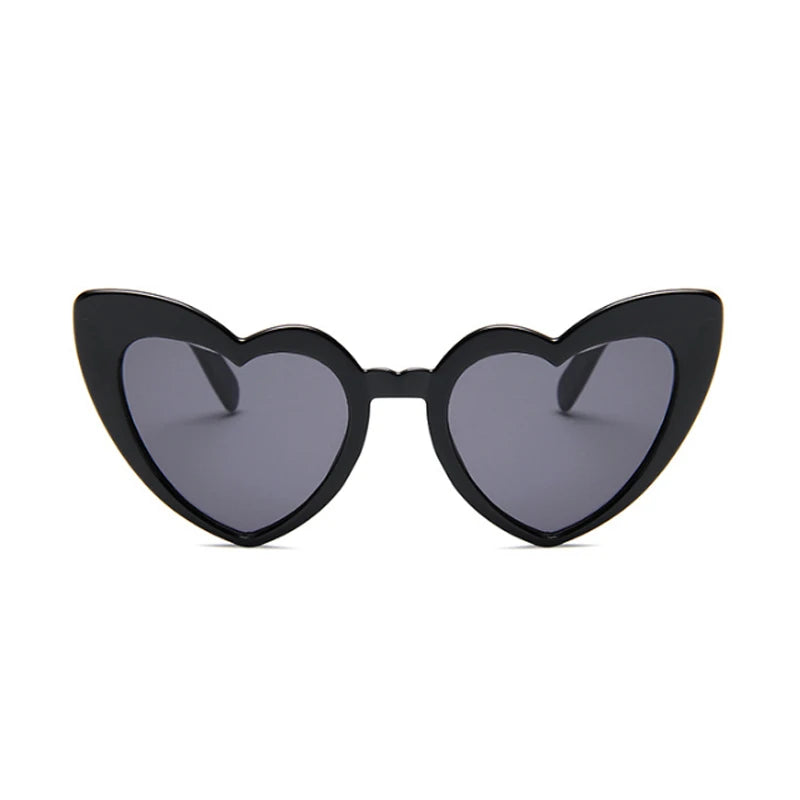 Women's Plastic Frame Acrylic Lens Heart Shape Vintage Sunglasses