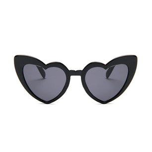 Women's Plastic Frame Acrylic Lens Heart Shape Vintage Sunglasses