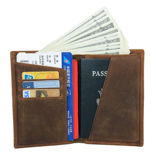 Men's Genuine Leather Solid Pattern Card Holder Vintage Wallet