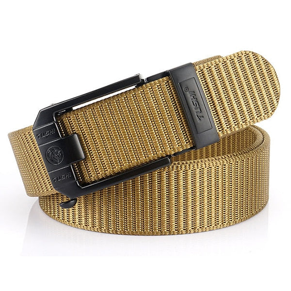 Men's Canvas Buckle Closure Solid Pattern Tactical Military Belts