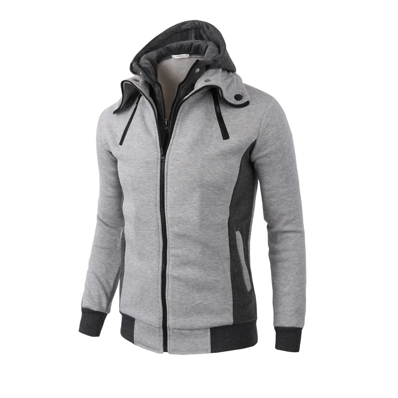 Men's Cotton Full Sleeves Zipper Closure Hooded Casual Sweater