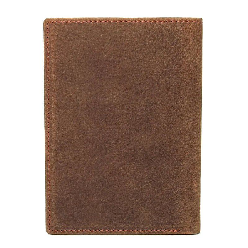 Men's Genuine Leather Solid Pattern Card Holder Vintage Wallet