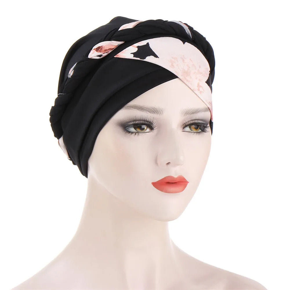 Women's Arabian Polyester Headwear Printed Pattern Casual Hijabs