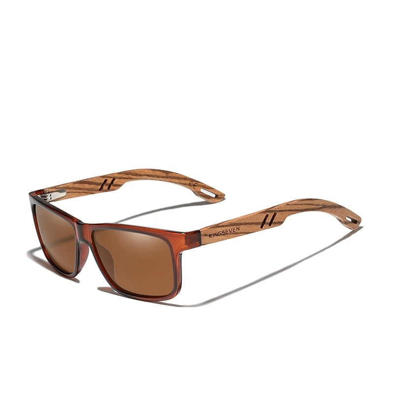 Men's Wooden Frame Polycarbonate Lens Classic UV400 Sunglasses