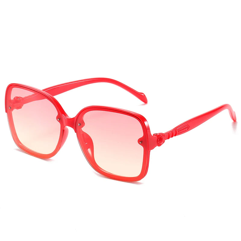 Kid's Plastic Frame Polycarbonate Lens Square Shaped Sunglasses