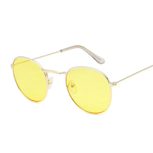 Women's Alloy Frame Acrylic Lens Oval Shaped Classic Sunglasses