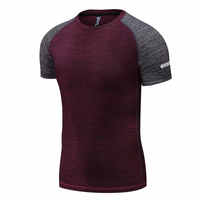 Men's Polyester Short Sleeve Pullover Closure Casual T-Shirt