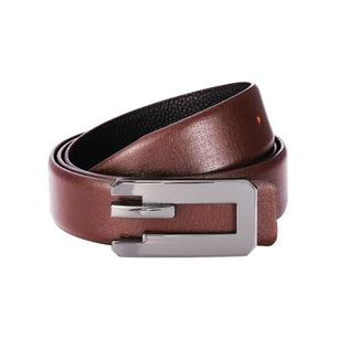 Men's Split Leather Buckle Closure Plain Pattern Trendy Belts