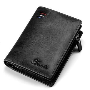 Men's Genuine Leather Letter Pattern Large Capacity Coin Wallet