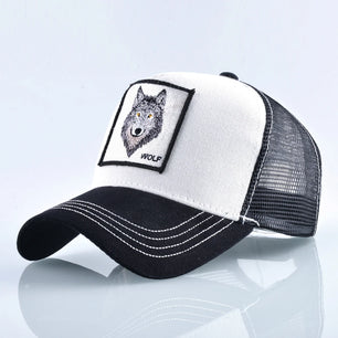 Men's Cotton Adjustable Strap Sun Protection Animal Pattern Cap