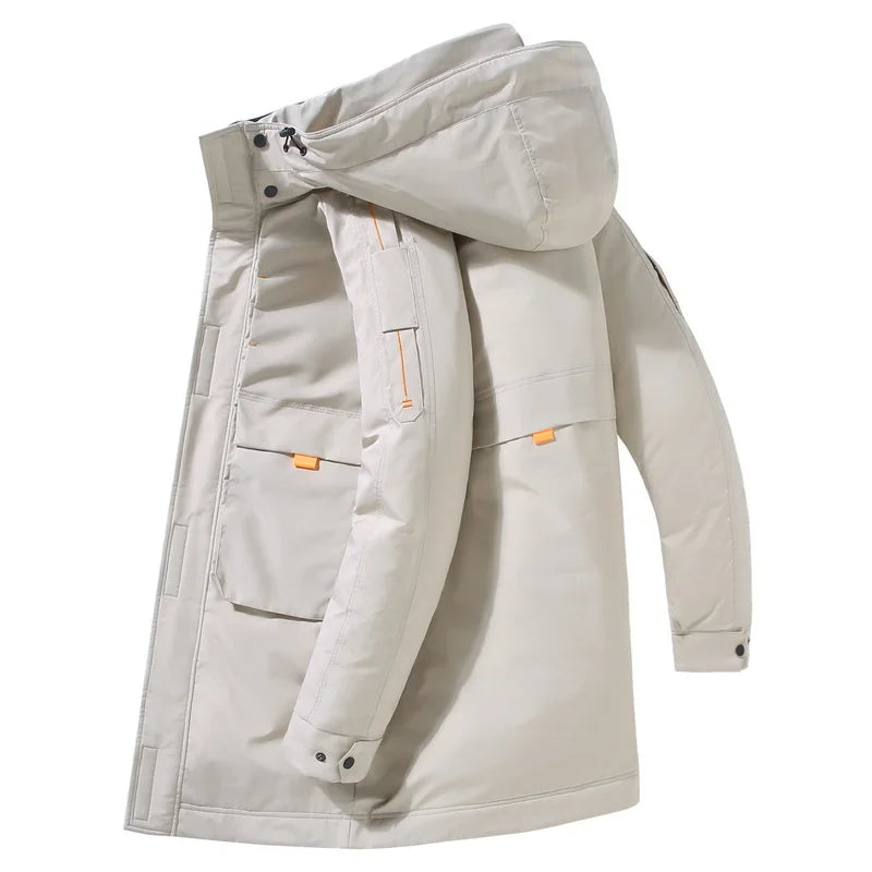 Men's Polyester Full Sleeves Zipper Closure Hooded Casual Jacket