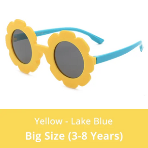 Kid's Acetate Frame Polycarbonate Lens Round Shaped Sunglasses