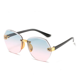 Kid's Polycarbonate Frame Polygon Shape Vintage Polygon Sunglasses