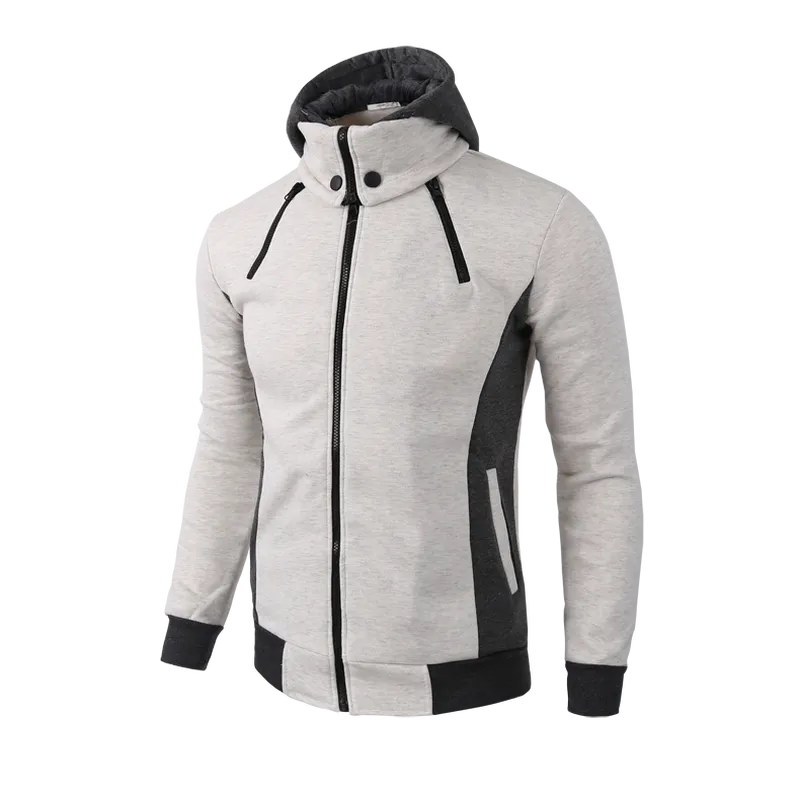 Men's Cotton Full Sleeves Zipper Closure Hooded Casual Sweater