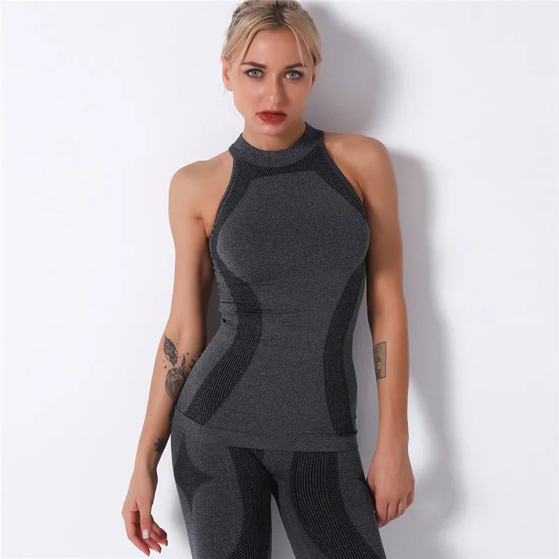 Women's Spandex Sleeveless Running Fitness Sports Wear Yoga Top