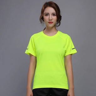 Women's Spandex O-Neck Short Sleeves Breathable Yoga Workout Top