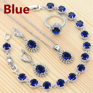 Women's 100% 925 Sterling Silver Zircon Geometric Jewelry Sets