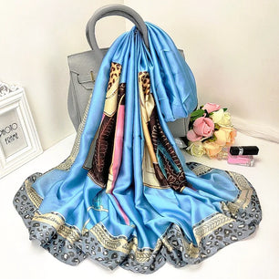 Women's Silk Head Wrap Printed Pattern Trendy Beach Scarves