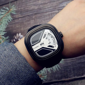 Men's Alloy Buckle Clasp Waterproof Quartz Trendy Square Watches