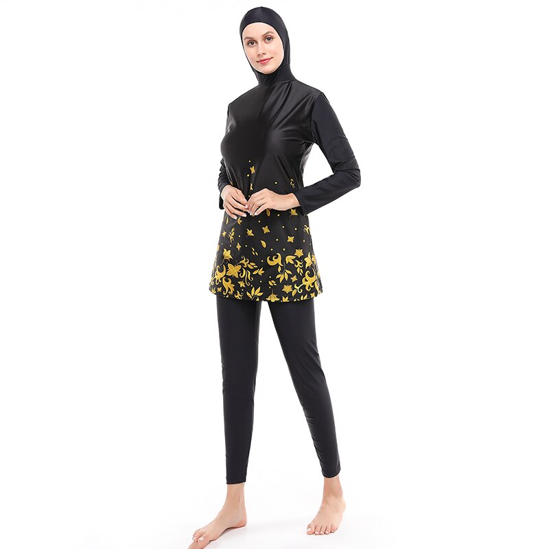 Women's Arabian Nylon Long Sleeve Printed Pattern Trendy Swimwear