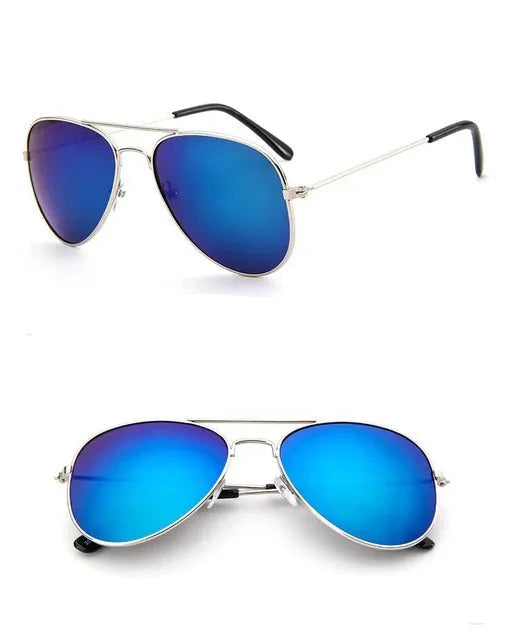 Kid's Alloy Frame Acrylic Lenses Oval Shaped UV400 Sunglasses