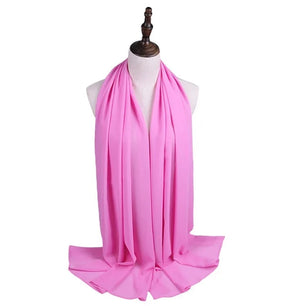 Women's Chiffon Head Wrap Solid Pattern Trendy Elegant Scarf