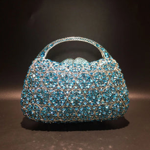 Women's Metallic Hasp Closure Rhinestone Pattern Large Tote Bag