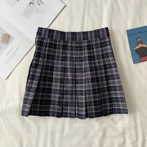 Women's Polyester High Waist Plaid Pattern Casual Wear Skirts