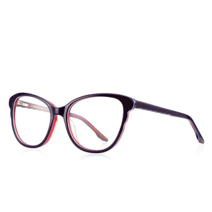 Kid's Cat Eye Acetate Frame Light Blocking Trendy Computer Glasses