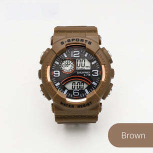 Men's Alloy Case Luminous Multifunction Electronic Trendy Watch