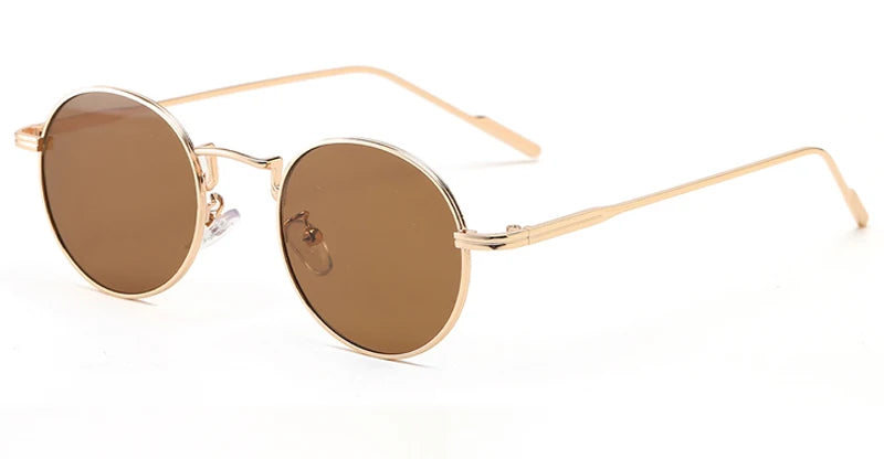 Men's Alloy Frame Acrylic Lens Round Shaped UV400 Sunglasses