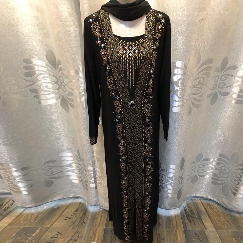 Women's Arabian V-Neck Polyester Full Sleeves Casual Wear Abaya