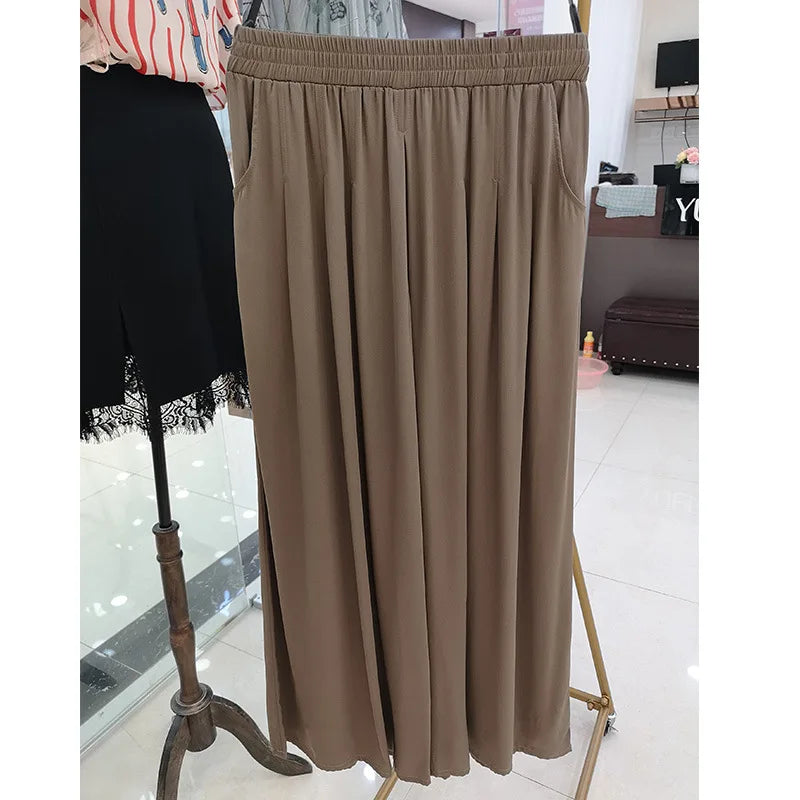 Women's Spandex Elastic High Waist Pleated Pattern Casual Skirts