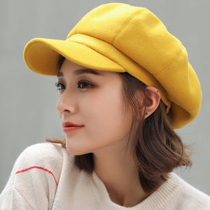 Women's Cotton Solid Pattern Sun Protection Octagonal Casual Cap