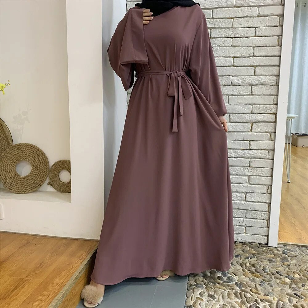 Women's Arabian V-Neck Polyester Full Sleeve Solid Pattern Abaya