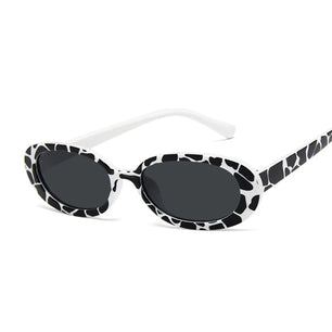 Women's Plastic Frame Acrylic Lens Oval Shaped Vintage Sunglasses