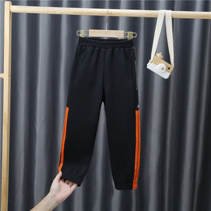 Kid's Polyester Mid Elastic Waist Closure Solid Pattern Trousers