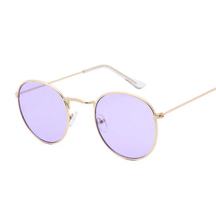 Women's Alloy Frame Acrylic Lens Oval Shape Vintage Sunglasses