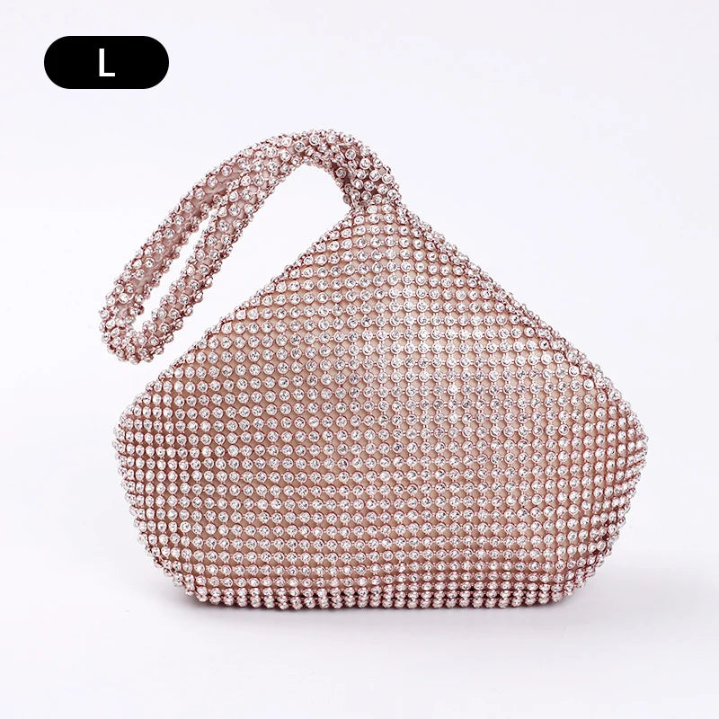 Women's Polyester Hasp Closure Rhinestone Bridal Wedding Clutch