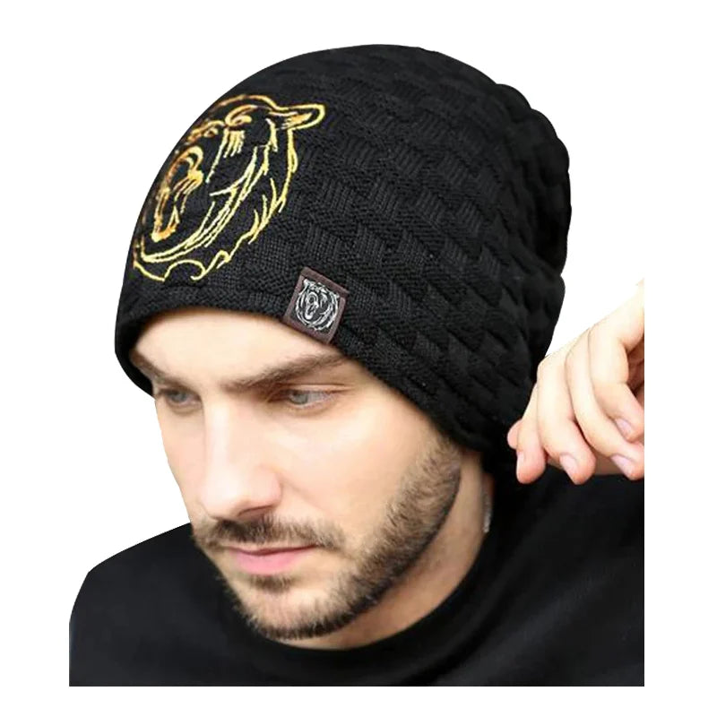 Men's Acrylic Skullies Beanies Printed Pattern Casual Warm Cap