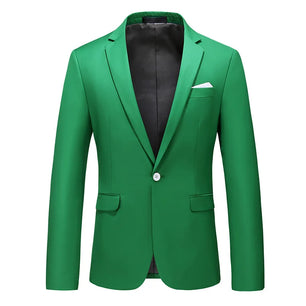 Men's Notched Polyester Long Sleeve Single Breasted Blazers Set