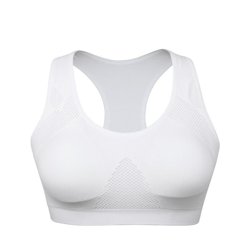 Women's Nylon O-Neck Sleeveless Breathable Workout Sports Bras