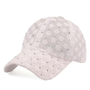 Women's Cotton Sun Protection Sequined Casual Baseball Caps