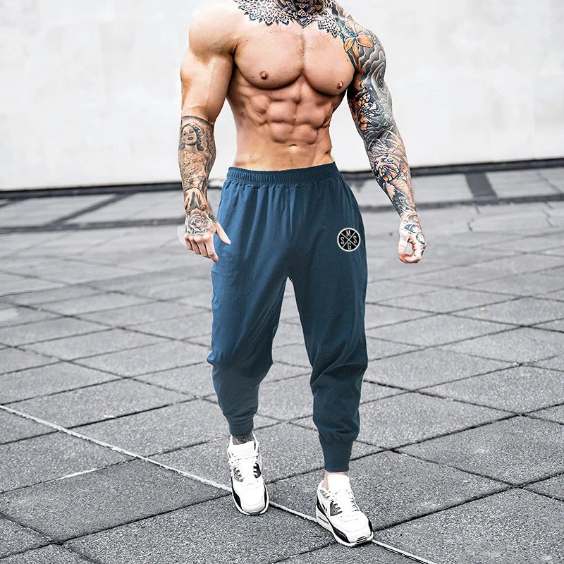 Men's Polyester Drawstring Closure Breathable Sports Trousers