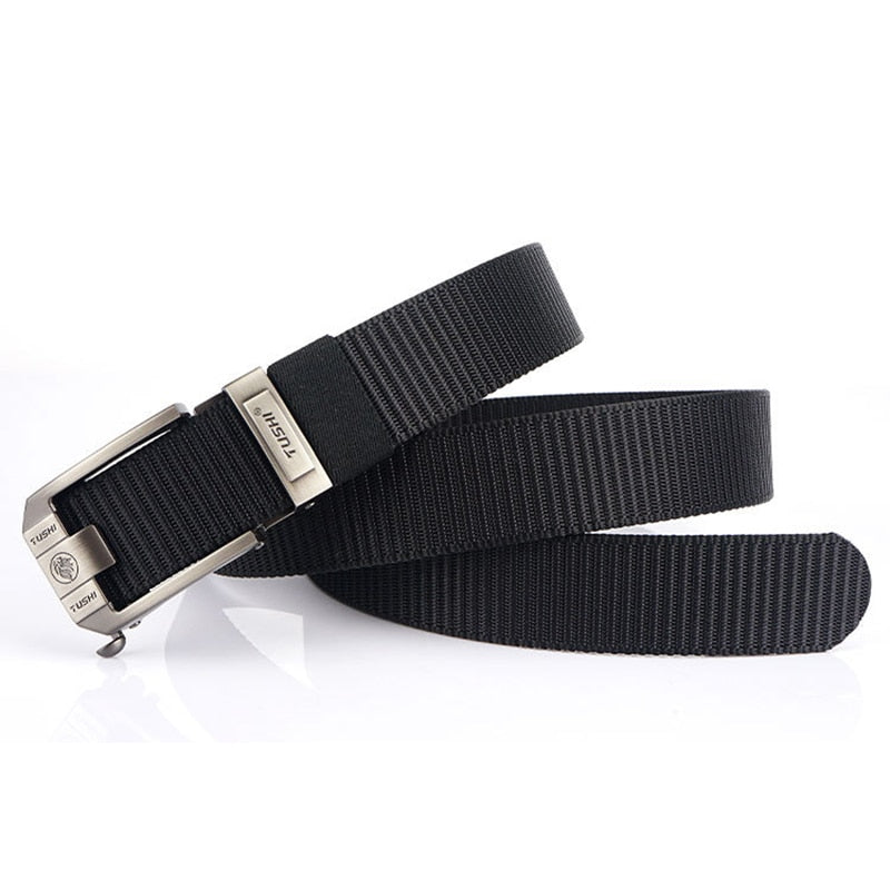 Men's Canvas Buckle Closure Solid Pattern Trendy Military Belts